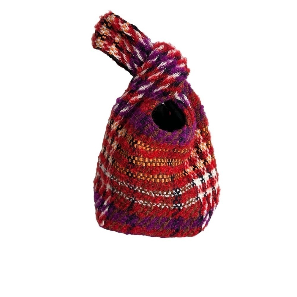 Carlton Yaito Wool Flannel Knot Bag Multicolor Small Purse